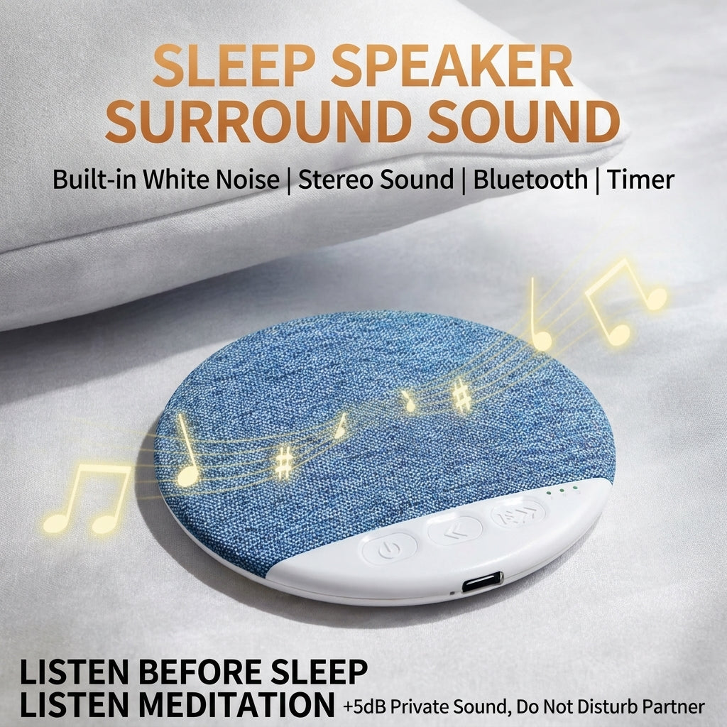 Sleep aid speaker placed next to the pillow, multi-functional Bluetooth speaker with white noise.