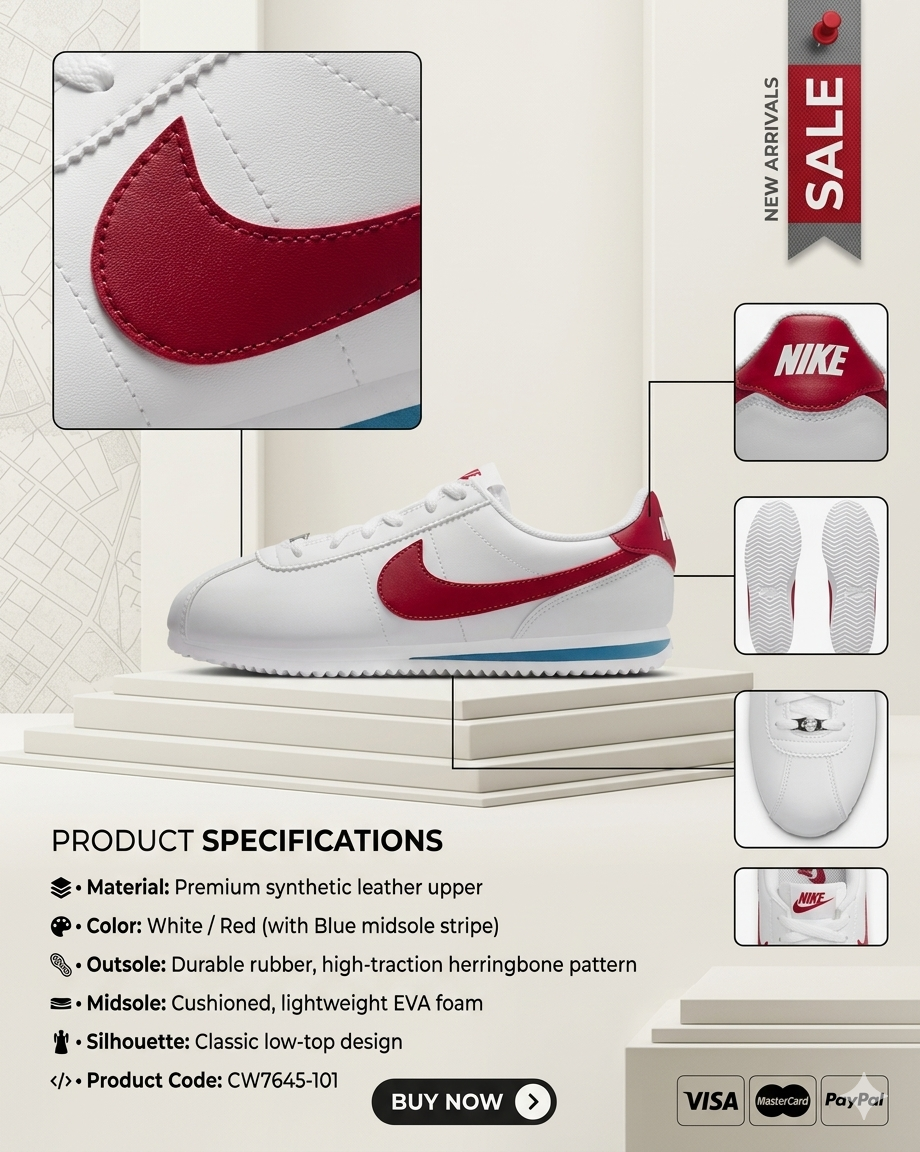 Nike Cortez White/Varsity Blue/Varsity