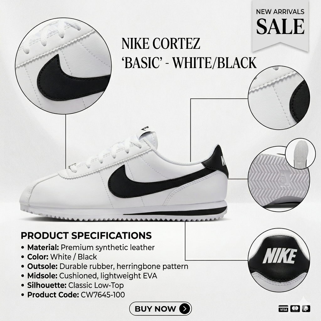 Nike Cortez White/Black