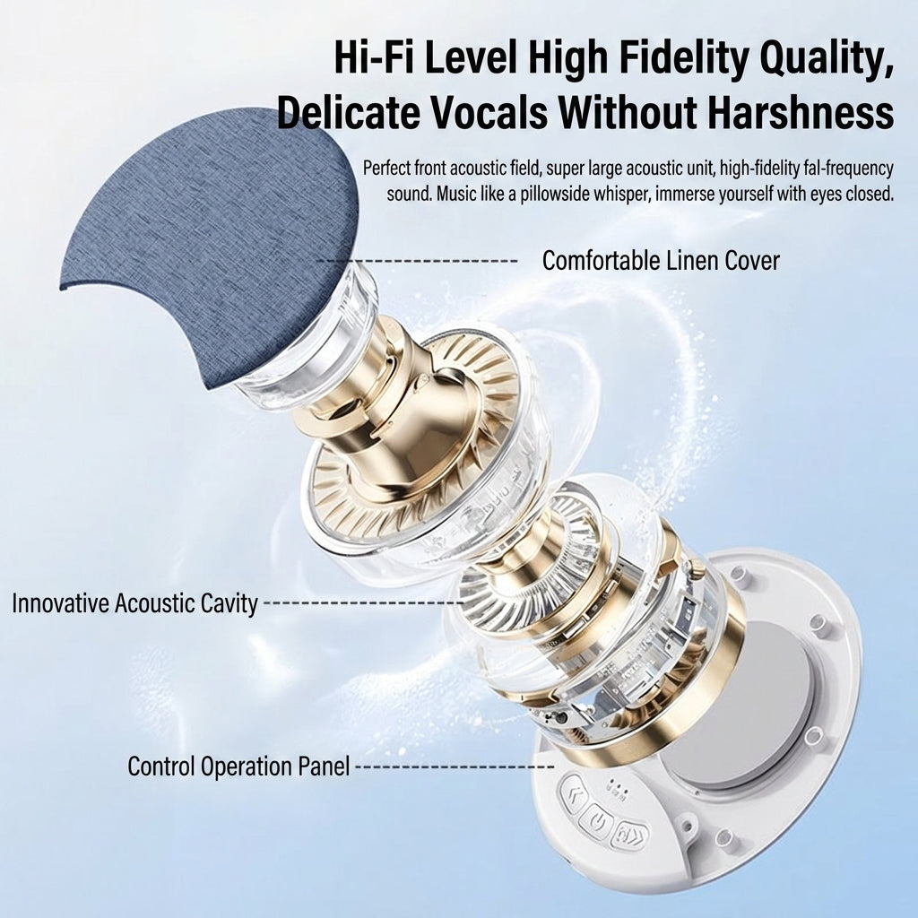 Sleep aid speaker placed next to the pillow, multi-functional Bluetooth speaker with white noise.