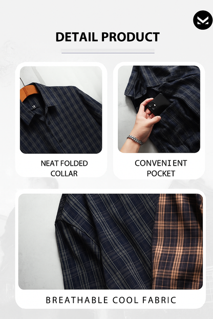Navi men's plaid shirt