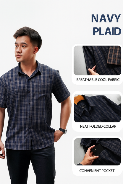 Navi men's plaid shirt