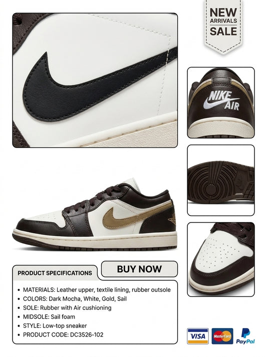 Air Jordan 1 Low Shadow Brown/Sail/Brown Kelp