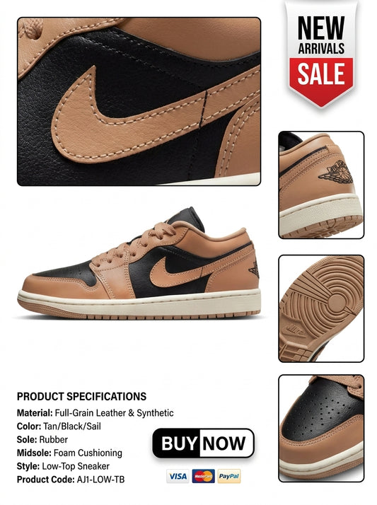 Air Jordan 1 Low Desert/Sail/Black