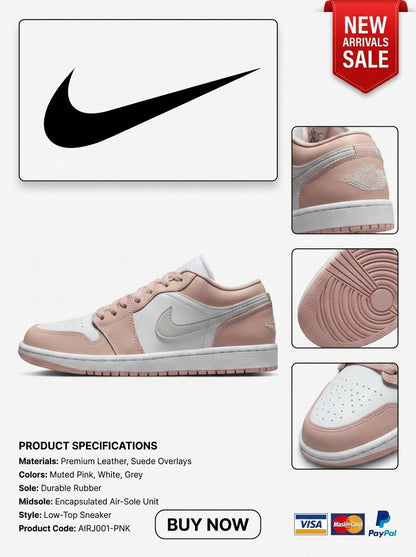 Air Jordan 1 Low White/Particle Beige/Light Bone