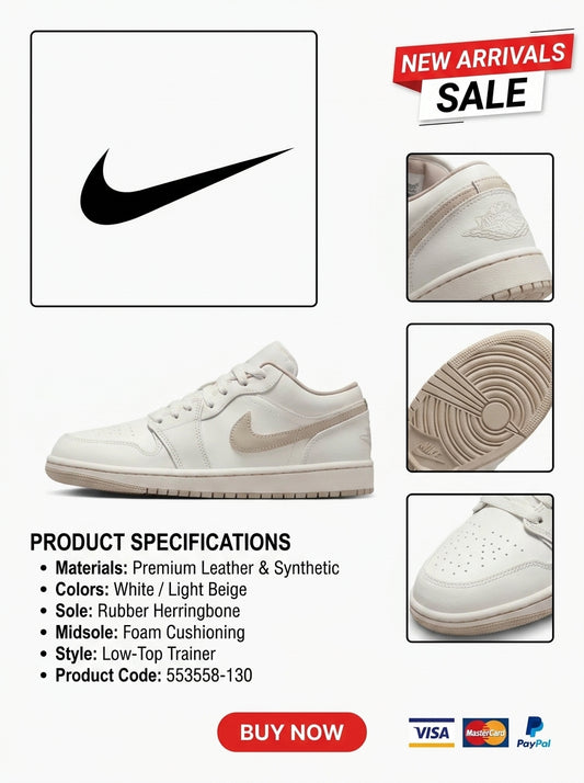 Air Jordan 1 Low Sail/Pale Ivory/Rattan