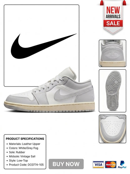 Air Jordan 1 Low Sail/Coconut Milk/Neutral Grey