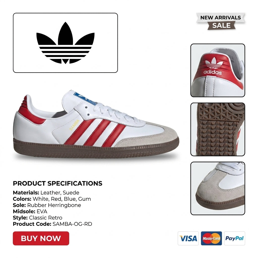 Samba OG Shoes Cloud White / Better Scarlet / Supplier Colour