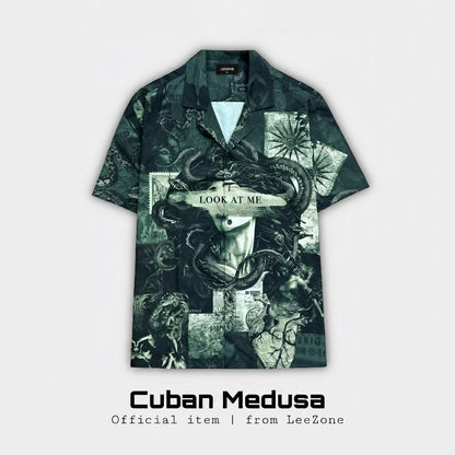 Cuban Medusa oversized shirt, made of breathable silk fabric | Medusa shirt