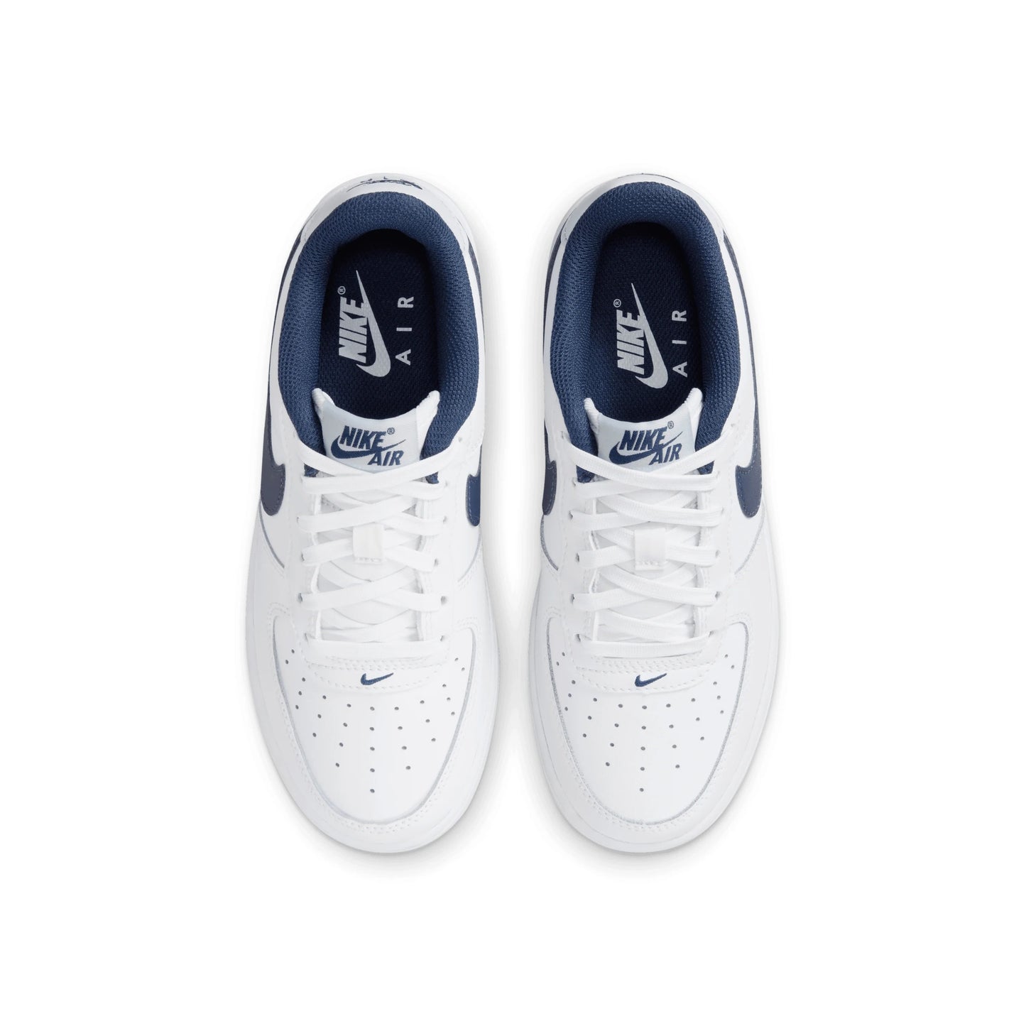 AIR FORCE 1 (GS) SHOES - WHITE/MNNAVY