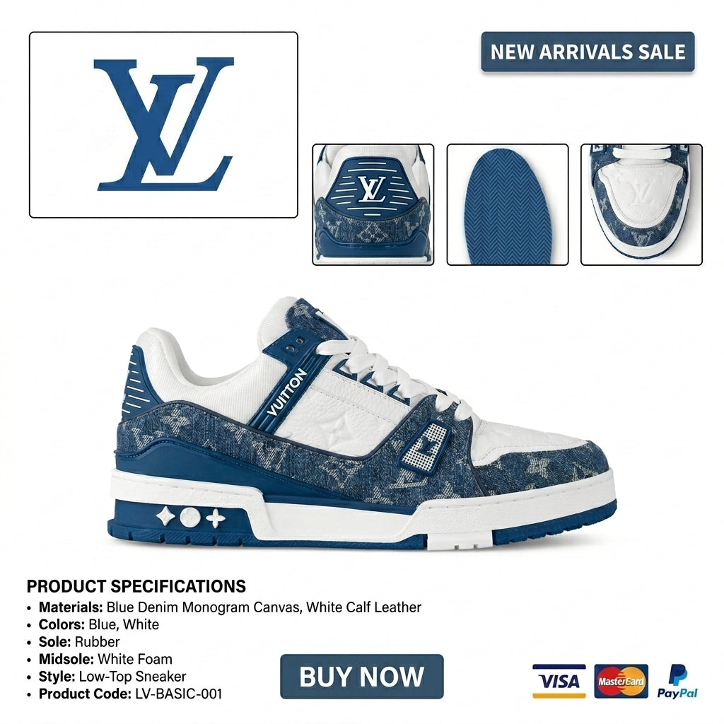LV Trainer Sneaker Light Blue