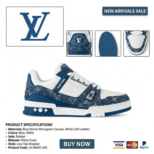 LV Trainer Sneaker Light Blue