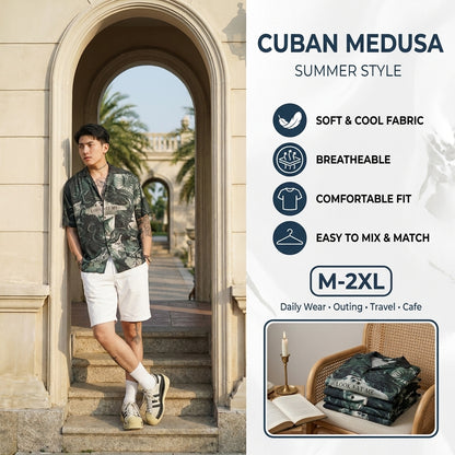 Cuban Medusa oversized shirt, made of breathable silk fabric | Medusa shirt